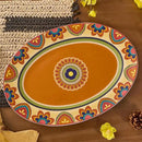 Bico Tunisian 16 plus 14 inch Oval Platters Set, Set of 2, Microwave and Dishwasher Safe, for Serving Fish, Chicken, Turkey by CozyNest Decor