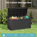 KAMABOKO Outdoor Storage Box, 150 Gallon Large Outdoor Resin Deck Box, Storage Waterproof Boxes Lockable Lid for Garden Tools, Pool Supplies, Patio Furniture and Cushions, Black by CozyNest Decor