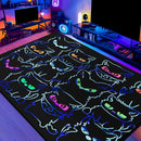 Black Play Cat Rug for Playroom for Boys Girls 3x4 Funny Cute Cat Cartoon Decor for Bedroom Living Room Non-Slip Comfy Floor Casual Mat Carpet Washable by TinyTreasures Baby Boutique
