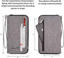 Valante Premium Family Travel Document Organizer Capacious RFID Passport Holder Wallet (Large, gray) by TinyTreasures Baby Boutique