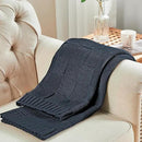 CozeCube Check Knit Throw Blanket, Midnight Navy Checkered Throw for Couch, Decorative Christmas Soft Cozy Warm Knitted Blanket for Bed Sofa Living Room, 60"X80" by CozyNest Decor