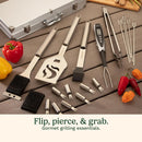 Cuisinart Deluxe Grill Tool Set, 20-Piece Grill Tools BBQ Accessories with Aluminum Case & Digital Temperature Fork, Spatula, Tongs, Stainless Steel Grilling Accessories, Grilling Set for BBQ by GreenHaven Gardens