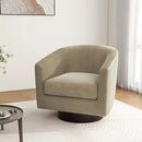 Swivel Barrel Accent Chair, Modern Round Corduroy Fabric Arm Chair for Living Room, Bedroom, Comfy Club Reading Chairs for Adults (Corduroy Camel, Set of 1) by CozyNest Decor