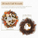 Fall Wreaths for Front Door Decor - Walasis 20 Inch Thanksgiving Wreath with Maple Leaves White Pumpkin Daisy Sunflower Wreath Autumn Harvest Decorations for Table Front Porch by CozyNest Decor