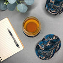 Emerson Coasters for Drinks Absorbent – Natural Stone Drink Coasters Set with Holder, Coasters for Coffee Table, Wooden Tabletop Protection Marble Style – 100% Heavy Duty Set of 6 (Royal) by CozyNest Decor