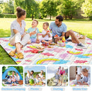 Extra Large Picnic Blanket Waterproof,80"x 80"Foldable Machine Washable Beach Blanket,Outdoor Blanket for 6-8 Adults,Picnic Mat Suitable for Indoor Crawling,Park Beach,Camping,Hiking,Travel (Rainbow) by TinyTreasures Baby Boutique