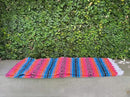 Del Mex Classic Mexican Blanket, Large Authentic Woven Falsa Throw (70"x50"), Artisan Southwest Décor for Beach, Yoga, Outdoors (Turquoise/Pink/Orange) by CozyNest Decor
