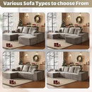 HYJT-H&K Modular Sectional Sofa Cloud Couch, 107" Comfy L Shaped Sectional Couches for Living Room, Deep Seat Memory Foam Plush Fluffy Corduroy Boneless Couch Sectionals Left Facing Sofa Chaise Brown by CozyNest Decor
