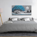 TAIJXAGSG Wall Art For Living Room Blue Tree Moon Canvas Art Wall Print Decor Artwork Print Painting 24" X 48" Modern Wall Art Picture For Bedroom Modern Salon Kitchen Office Home Wall Decor by CozyNest Decor