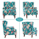 Lumibee High Back Accent Chair Set of 2, Armchair in Fabric,Comfy Upholstered Wingback Single Sofa Reading Chairs with Solid Wood Legs for Living Room,Bedroom,Office-Peacock Blue by CozyNest Decor