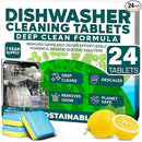 Sudstainables Dishwasher Cleaner and Deodorizer Tablets, 24 Pack – Dishwasher Cleaning Tablets for Odor and Buildup Removal, Descaler - 1-Year Supply by TinyTreasures Baby Boutique
