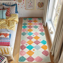 jinchan Runner Rug 2x5 Kids Hallway Washable Rug Indoor Soft Non Slip Modern Diamond Carpet for Nursery Room Bedroom Kitchen Laundry Room Confetti on Cream by CozyNest Decor
