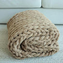 Maetoow Chenille Chunky Knit Blanket Throw （60×80 Inch）, Handmade Warm & Cozy Blanket Couch, Bed, Home Decor, Soft Breathable Fleece Banket, Christmas Thick and Giant Yarn Throws, Khaki by CozyNest Decor