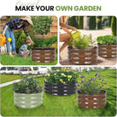 G GOOD GAIN Round Raised Garden Bed - 2Pcs 2x2x1ft Galvanized Steel Planter Boxes Outdoor with Rubber Edge Trim | Metal Raised Beds for Gardening Vegetables Flowers Fruits Herbs (Wood Grain) by GreenHaven Gardens