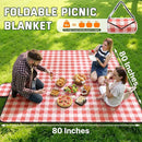 TigeJoy Extra Large Picnic Blanket Waterproof Foldable 80''x80'', Outdoor Picnic Mat Beach Blanket Sandproof for Park, Grass, Travel, Hiking, Camping Essentials, Gingham Picnic Blanket by TinyTreasures Baby Boutique