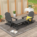 WO Home Furniture Adirondack Chairs Table Set of 3 PCS Outdoor Folding Chairs Coffee Table Weather/UV Resistant for Lawn, Garden, Bon Fire, Balcony (Gray) by GreenHaven Gardens