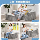 Hobestluk Rectangle Ottoman Memory Foam Footrest for Couch with Removable Cover Large Floor Seating for Adults Ottoman Coffee Table for Living Room, Bedroom or Office (Plush Grey, Footrest) by CozyNest Decor