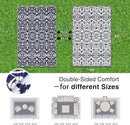 OLANLY Outdoor Rug Waterproof 5x8 ft Clearance, Reversible Outdoor Plastic Straw Rug with Floral Pattern, RV Mat for Patio, Camping, Balcony, Deck, Backyard, Navy & White by CozyNest Decor