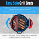 SnS Grills EasySpin Charcoal Grill Cooking Grate, 304 Stainless Steel, Large Hinged Opening, Perfect for 2-Zone Cooking, Replacement Grate Compatible with Weber & Other Grills - 18” Inches by GreenHaven Gardens