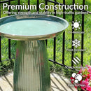 Sunnydaze Gleeful Garden Metal Bird Bath for Outdoors - Large Decorative Iron Birdbath - 23-Inch - Green Glaze by GreenHaven Gardens
