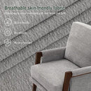 Modern Accent Chair for Living Room Mid Century Arm Chair Upholstered Bedroom Chair Comfy Lounge Chair with Solid Wood Frame, Grey by CozyNest Decor