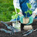 WORKPRO Aluminum Garden Tool Set, 4PCS Heavy Duty Hand Garden Tools with Box Include Trowel, Rake, Pruner, Garden Gloves, Blue Floral, Garden Gifts by GreenHaven Gardens