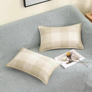 decorUhome Buffalo Plaid Check Fall Throw Pillow Covers 12x20 Set of 2, Outdoor Lumbar Decorative Farmhouse Pillow Covers with Stitched Edge for Bed Couch Sofa, Cream White and Beige by CozyNest Decor