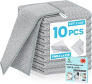 10 Pcs New Upgraded 3 Layers Non Scratch Wire Dishcloth, Multipurpose Wire Dishwashing Rags, Wet & Dry for Cookware, Sinks, Dishes, Stoves & Fireplaces 9.87“ x 9.87” by CozyNest Decor