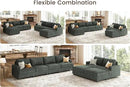 Nolany Sectional Couch with Storage Ottoman, Corduroy Sleeper Sectional Sofa with Chaise, Modular Sectional Couches for Living Room, Green by CozyNest Decor
