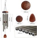 Large Aluminium Wind Chimes 37" Inches to Create a Zen Atmosphere Suitable for Outdoor, Garden, Patio Decoration Wind Chimes with Wind Catcher Suitable as A Gift for Unisex(2 Pack Copper) by CozyNest Decor