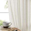 Joydeco Light Filtering Curtains 90 Inch Length for Bedroom, Linen Curtains 90 Inch Length 1 Panel Set for Living Room，White Semi Sheer Drapes 90 Inches Long with Rod Pockets by CozyNest Decor