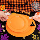 FLOWERCAT 60PCS Orange Plates - Heavy Duty Orange Plastic Plates Disposable for Halloween & Thanksgiving Party - Serve 30 Guests 10.25inch and 7.5inch by CozyNest Decor