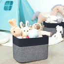 MINTWOOD Design 3-Pack Storage Baskets for Shelves, Playroom and Classroom, Book Basket, Decorative Storage Cube Bins, Woven Closet Organizers, Pantry and Shoe Organizer, Navy Blue by TinyTreasures Baby Boutique