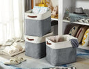 DECOMOMO Extra Large Storage Baskets 54.5L Fabric Storage Bins for Organizing Linen Closet, Toys, Nursery (Slate Grey and White, XXXL - 3 pack) by CozyNest Decor
