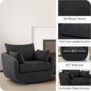 360° Swivel Accent Armchair Set of 2, 39.3" Oversized, Sherpa Boucle Fabric Sofa Chair with Removable Back & Arm Pillows, Swivel Chairs with Cozy Soft Padded, No Assembly Required, Dark Gray by CozyNest Decor