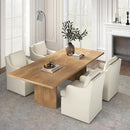 VKNOW Upholstered Dining Chairs Set of 4, Modern Kitchen Chairs Dinner Chairs with 4 Casters, Linen Armchair for Bedroom Reading Room Living Room, Beige by CozyNest Decor