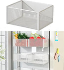 Magnetic Basket Organizer Holder for Fridge Magnetic Storage Bin Box Containers for Refrigerator Whiteboard Classroom (Small, White) by CozyNest Decor