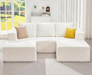 Hobestluk Modular Sectional Sofa Memory Foam Couch Oversized Sectional Sofa 3-Seater with Chaises Cloud Couch with Removable Cover U Shaped Sofa for Living Room (Plush White, U Shape) by CozyNest Decor
