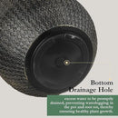 Worth Garden Large Round Planters Set of 2 (14.5"x17.5" & 12" x15“) - Lightweight Magnesium Oxide Cement Plant Pot with Texture - Concrete Look with Drainage Hole – Indoor & Outdoor Use - Black Gold by CozyNest Decor