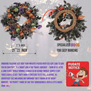 22 Inch Halloween Wreath for Front Door, Spooky Black & Purple Glitter Rose Wreath with Bats & Ornaments, Outdoor Halloween Decorations by CozyNest Decor