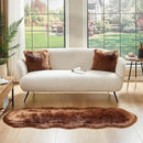 AMTOVO Faux Sheepskin Rug, Coffee Ultra Soft Fluffy Shag Area Rug, 2 x 6 ft Faux Fur Rug for Bedroom Sofa Throw Cushion Room Decor, Sheepskin by CozyNest Decor