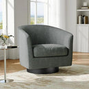 Swivel Barrel Accent Chair, Modern Round Chenille Fabric Arm Chair for Living Room, Bedroom, Comfy Club Reading Chairs for Adults（Chenille Fabric, Grey, Set of 2 by CozyNest Decor