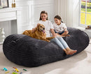 Hobestluk 6FT Bean Bag Chairs Adult Bean Bag with Portable Handle Comfy Large Bean Bag Lounge Chair with Removable Cover for Living Room Bedroom (Stripe Dark Grey, 6FT) by TinyTreasures Baby Boutique
