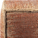 Mark&Day Pouf Ottoman, Lanzenkirchen Natural Fiber Burnt Orange Cube Pouf Foot Rest for Living Room, Bedroom and Boho Home Decor (16"x16"x16") by CozyNest Decor