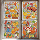 Fall Window Clings Decorations - Leaves Pumpkin Scarecrow Autumn Clings for Glass Windows, Double Sided Reusable Window Stickers, Cute Large Thanksgiving Harvest Window Decals-184 PCS/9 Sheet by CozyNest Decor