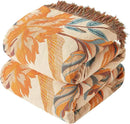 Boho Throw Blanket for Couch Sofa Bed, 100% Cotton Woven Quilt with Tassel 80”x90”, Super Soft Muslin Blanket with Floral Printed, Decorative Reversible Bed Blanket/Cover for All Seasons by CozyNest Decor