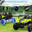 24V 2 Seater Ride On Car Truck, Power Wheels Kids UTV w/Parent Remote Control, 3.1 MPH Max Speed, Music Player, LED Lights & Storage, Electric Vehicle Ride On Toy for Kids Toddler Ages 3-8, Green by TinyTreasures Baby Boutique