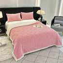 UKELER Sherpa Bed Blanket 80 × 90 inch, Ultra Soft Queen Size Throw Blanket for All Season, Cozy Plush Arch Fleece Blankets for Bedroom Living Room Dorm Hostel Sofa Camping, Pink by CozyNest Decor