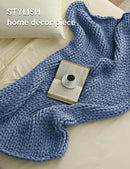 YnM Chunky Throw Blanket, Medium-Weight, Hand Knitted, Skin Friendly, Ventilated and Breathable, Machine Washable, Home Décor Piece for Couch, Sofa and Bed (Cerulean Blue, 50x70 Inch) by CozyNest Decor