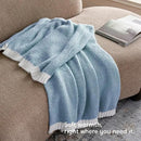 Joiedomi Throw Blanket for Couch Bed Sofa, Blue Knitted Blankets Gifts for Women Mom Girls, Cozy Cute Soft Throw Home Room Decor Aesthetic for Women Mothers Birthday Gifts 50x60 Inches by CozyNest Decor